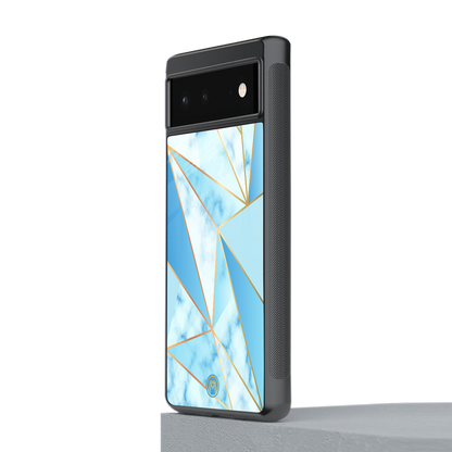 french marble back phone cover | glass case for Google Pixel 6A