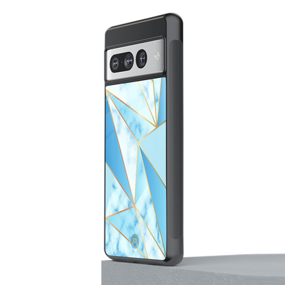french marble back phone cover | glass case for google pixel 7 pro