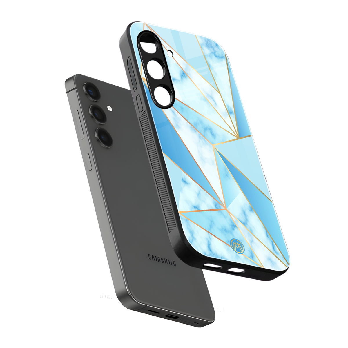 french marble back phone cover | glass case for samsung galaxy s24 plus