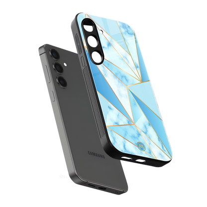 french marble back phone cover | glass case for samsung galaxy s24 plus