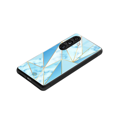 french marble back phone cover | glass case for samsung galaxy s24 plus