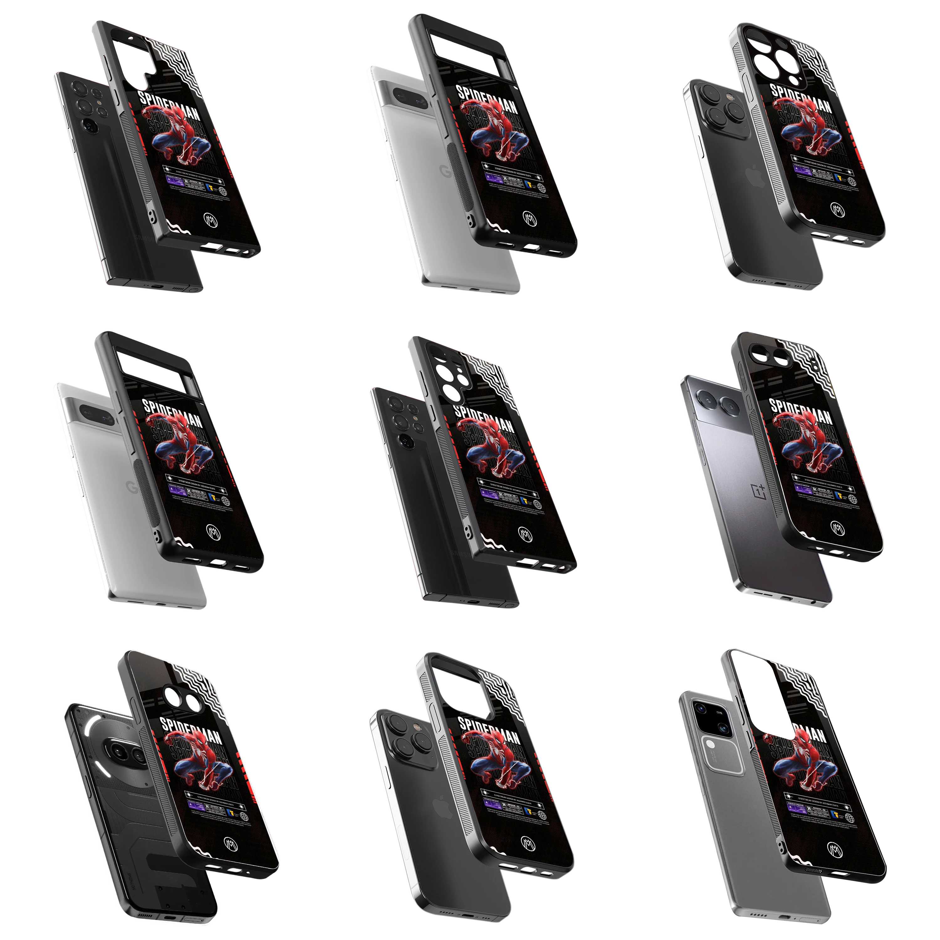 Durable Glass Back Mobile Case for iPhone, Samsung, OnePlus, Google Pixel, Redmi, Vivo, Oppo