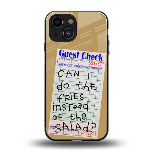 fries over salad back phone cover | glass case for iphone 13 mini