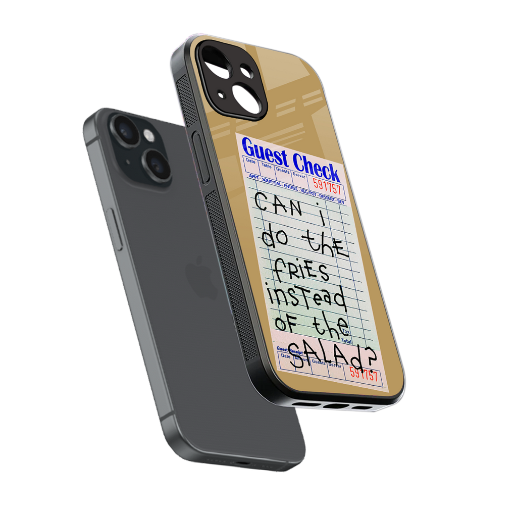 fries over salad back phone cover | glass case for iphone 13 mini