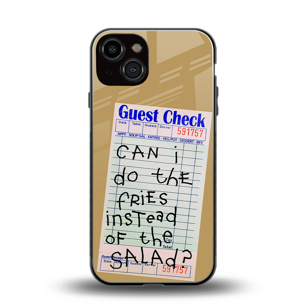 fries over salad back phone cover | glass case for iphone 13