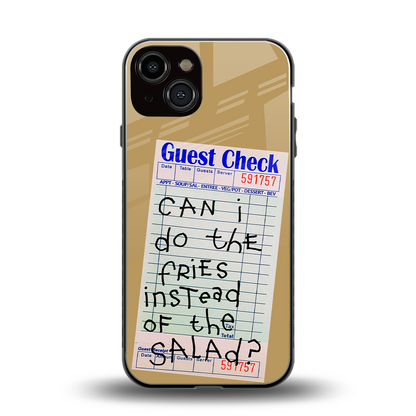 fries over salad back phone cover | glass case for iphone 13