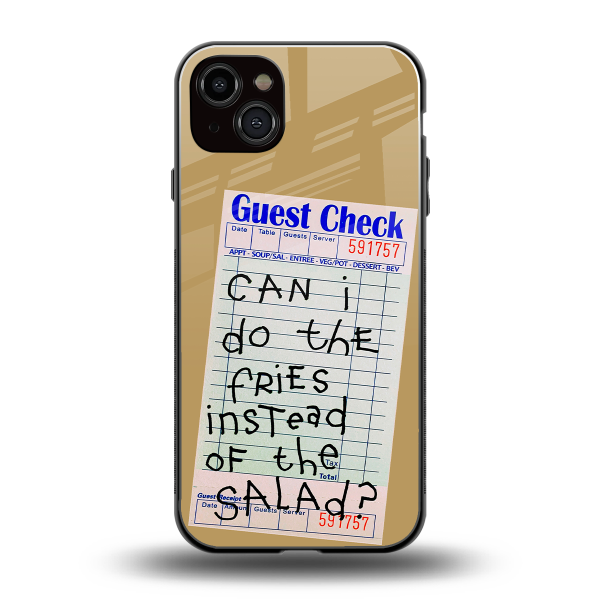 fries over salad back phone cover | glass case for iphone 14 plus