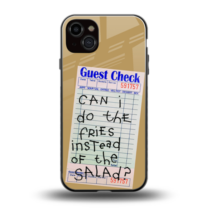 fries over salad back phone cover | glass case for iphone 14 plus