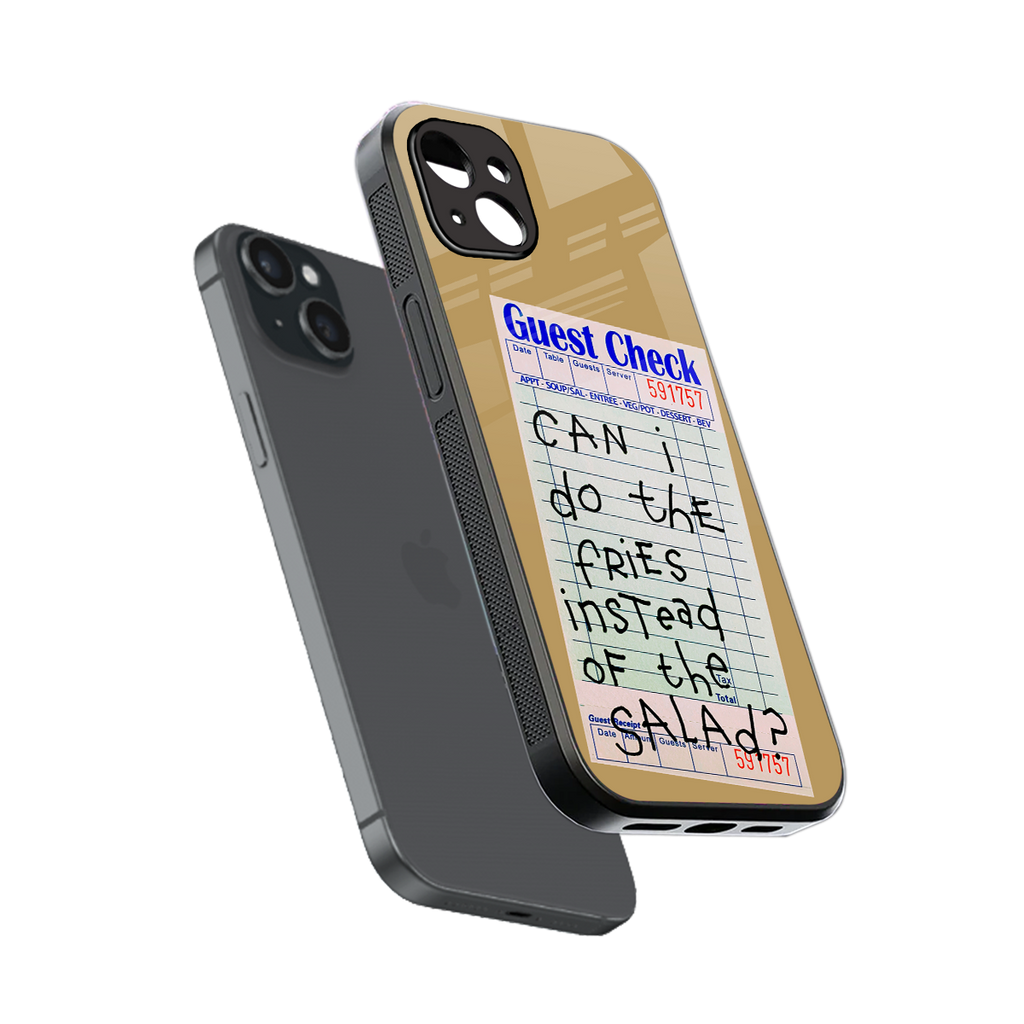 fries over salad back phone cover | glass case for iphone 14 plus