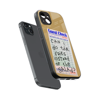 fries over salad back phone cover | glass case for iphone 14 plus