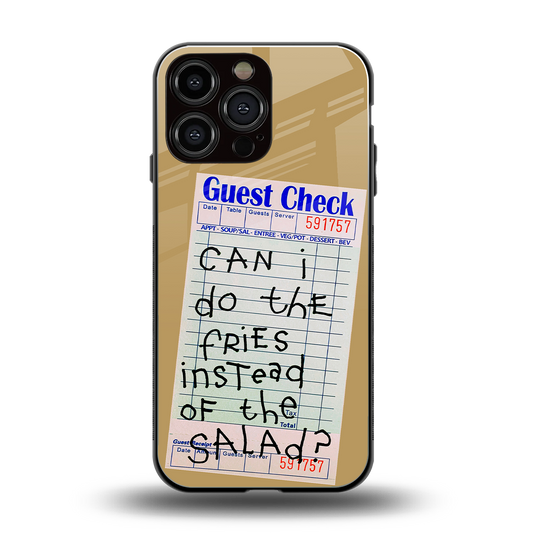 fries over salad back phone cover | glass case for iphone 15 pro max