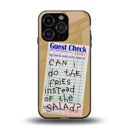 fries over salad back phone cover | glass case for iphone 14 pro