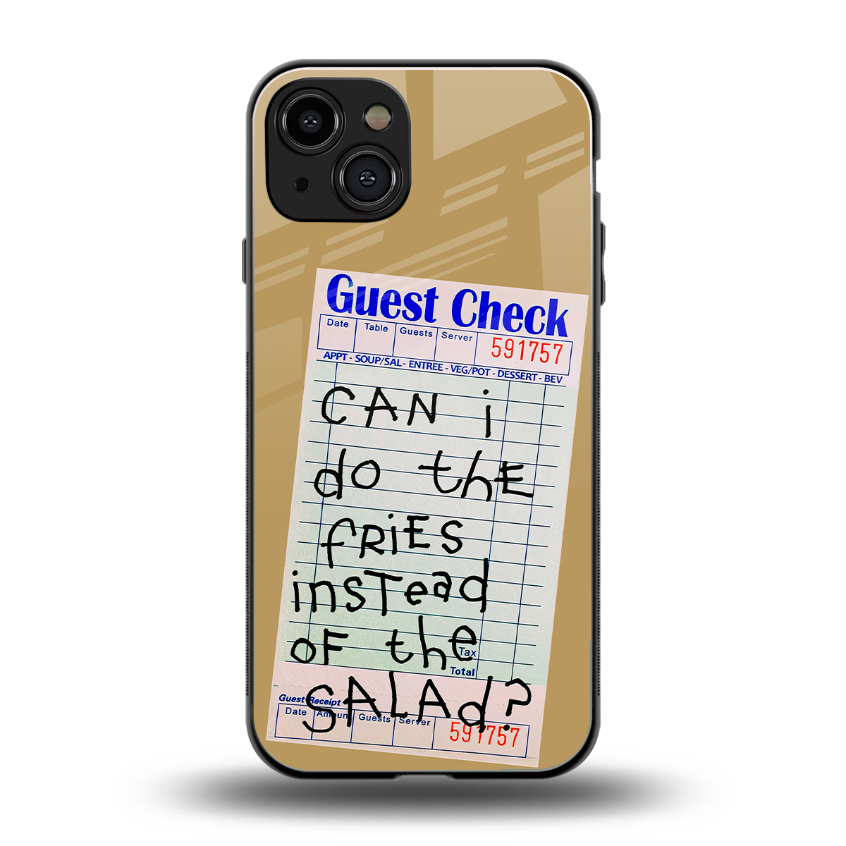 fries over salad back phone cover | glass case for iphone 15