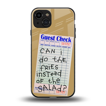 fries over salad back phone cover | glass case for iphone 15