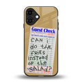fries over salad back phone cover | glass case for iphone 16 plus