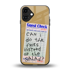 fries over salad back phone cover | glass case for iphone 16 plus