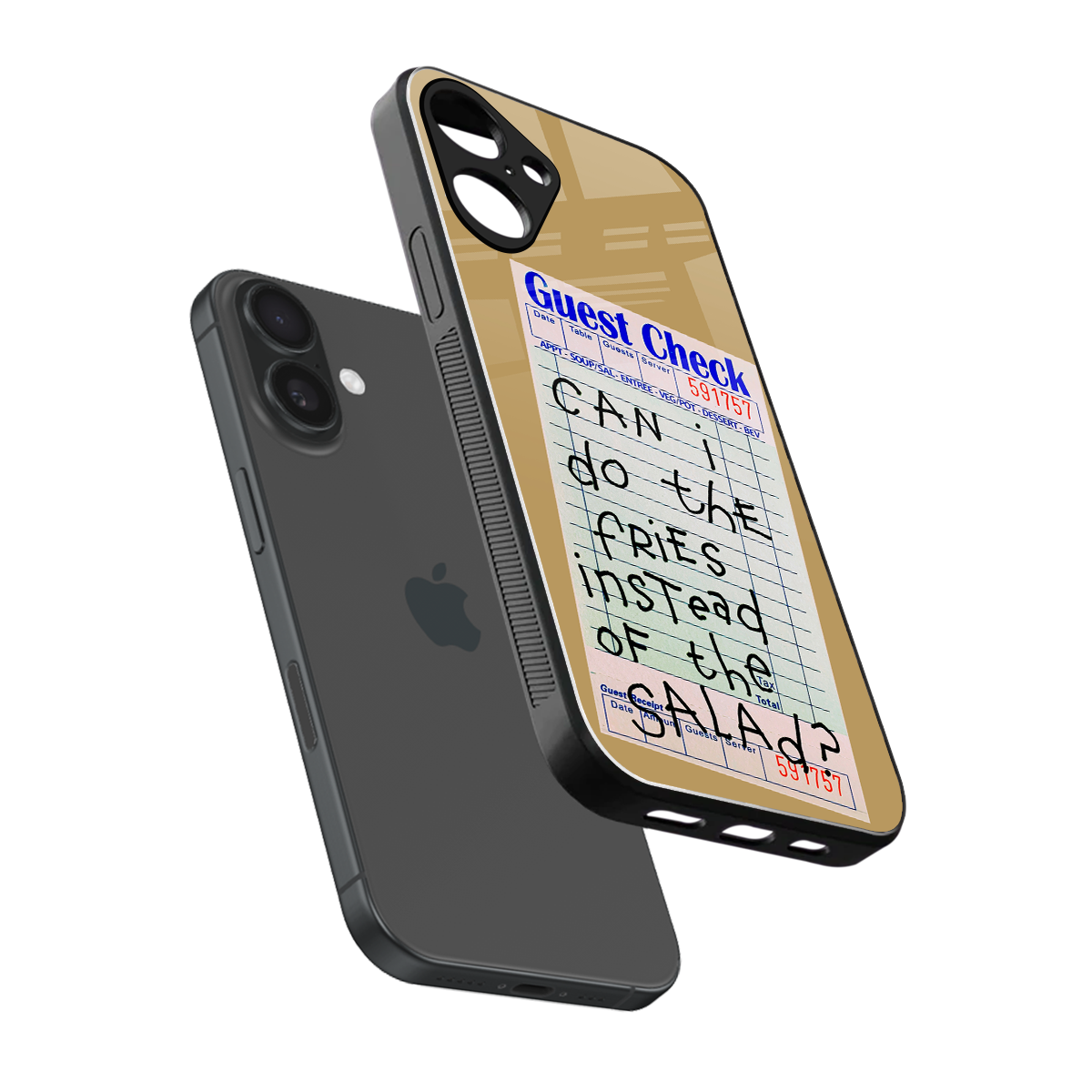 fries over salad back phone cover | glass case for iphone 16 plus