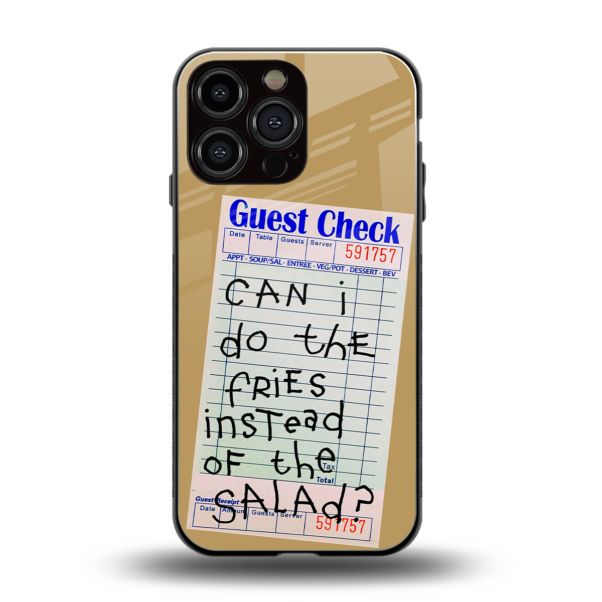 fries over salad back phone cover | glass case for iphone 16 pro max