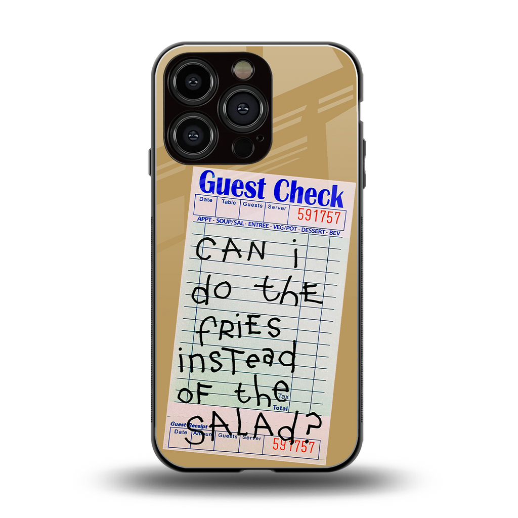 fries over salad back phone cover | glass case for iphone 16 pro
