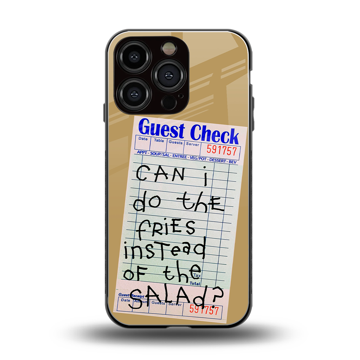 fries over salad back phone cover | glass case for iphone 16 pro