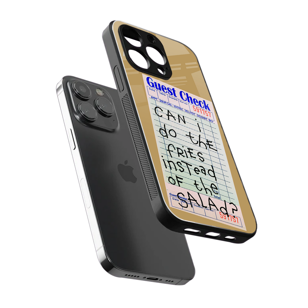 fries over salad back phone cover | glass case for iphone 16 pro