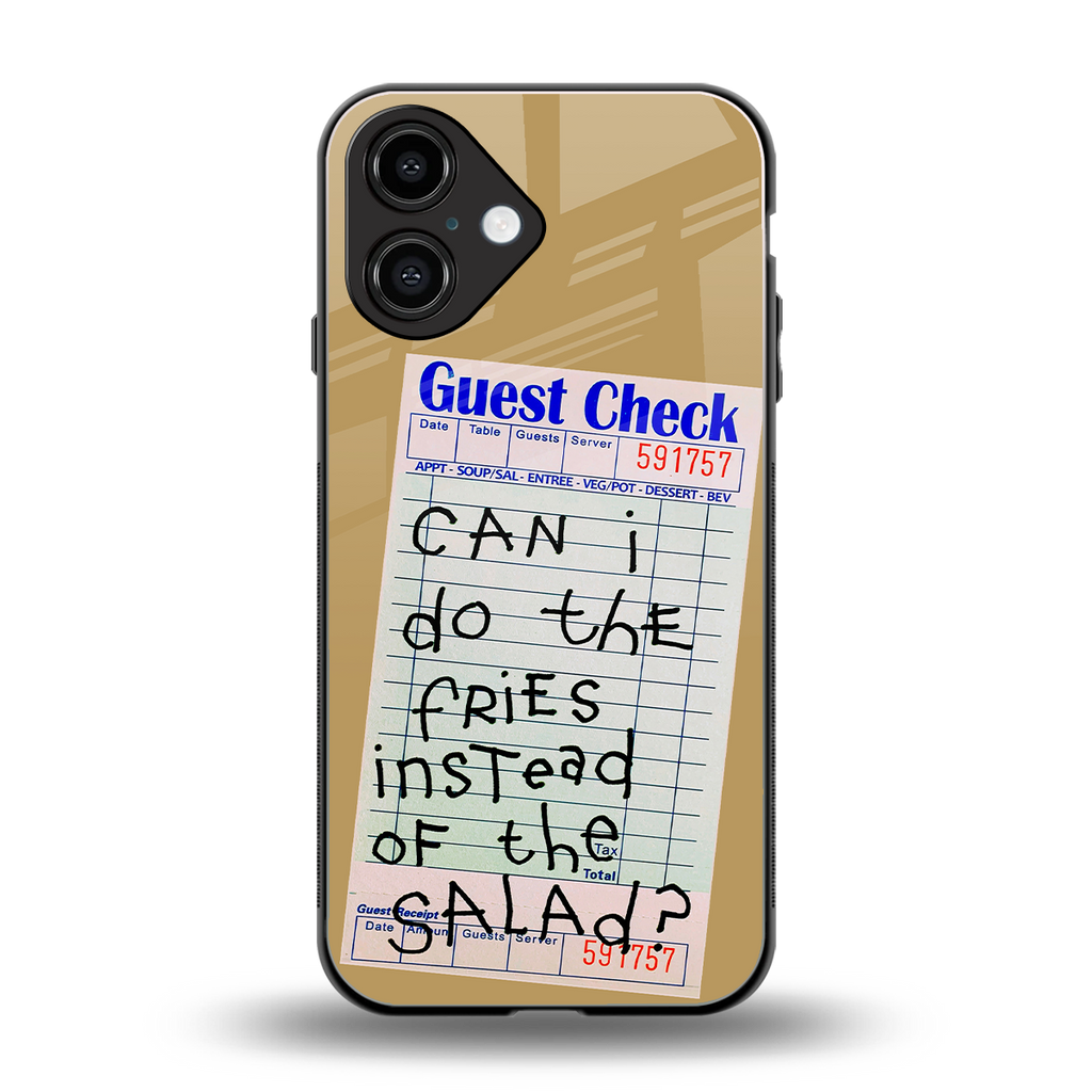 fries over salad back phone cover | glass case for iphone 16