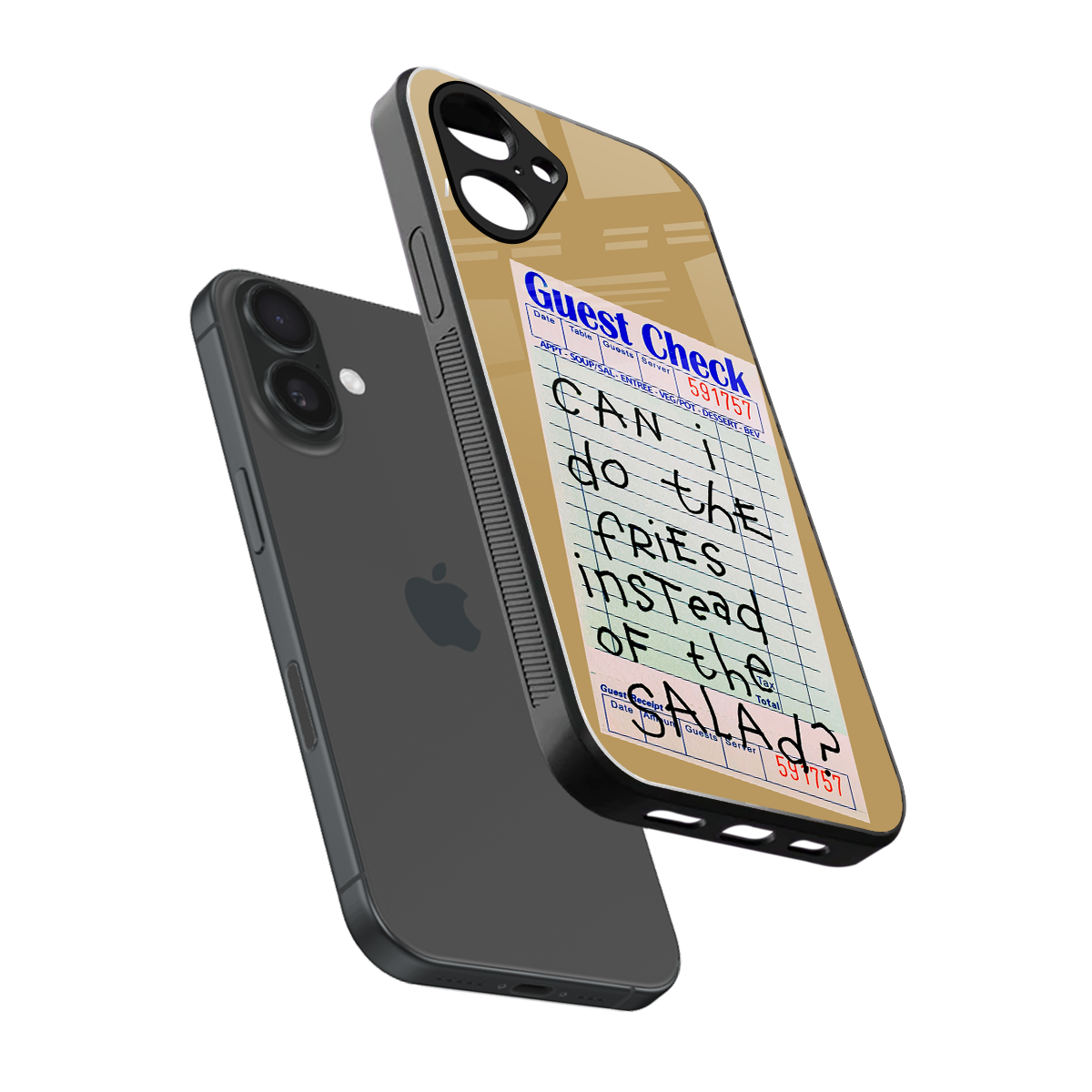 fries over salad back phone cover | glass case for iphone 16