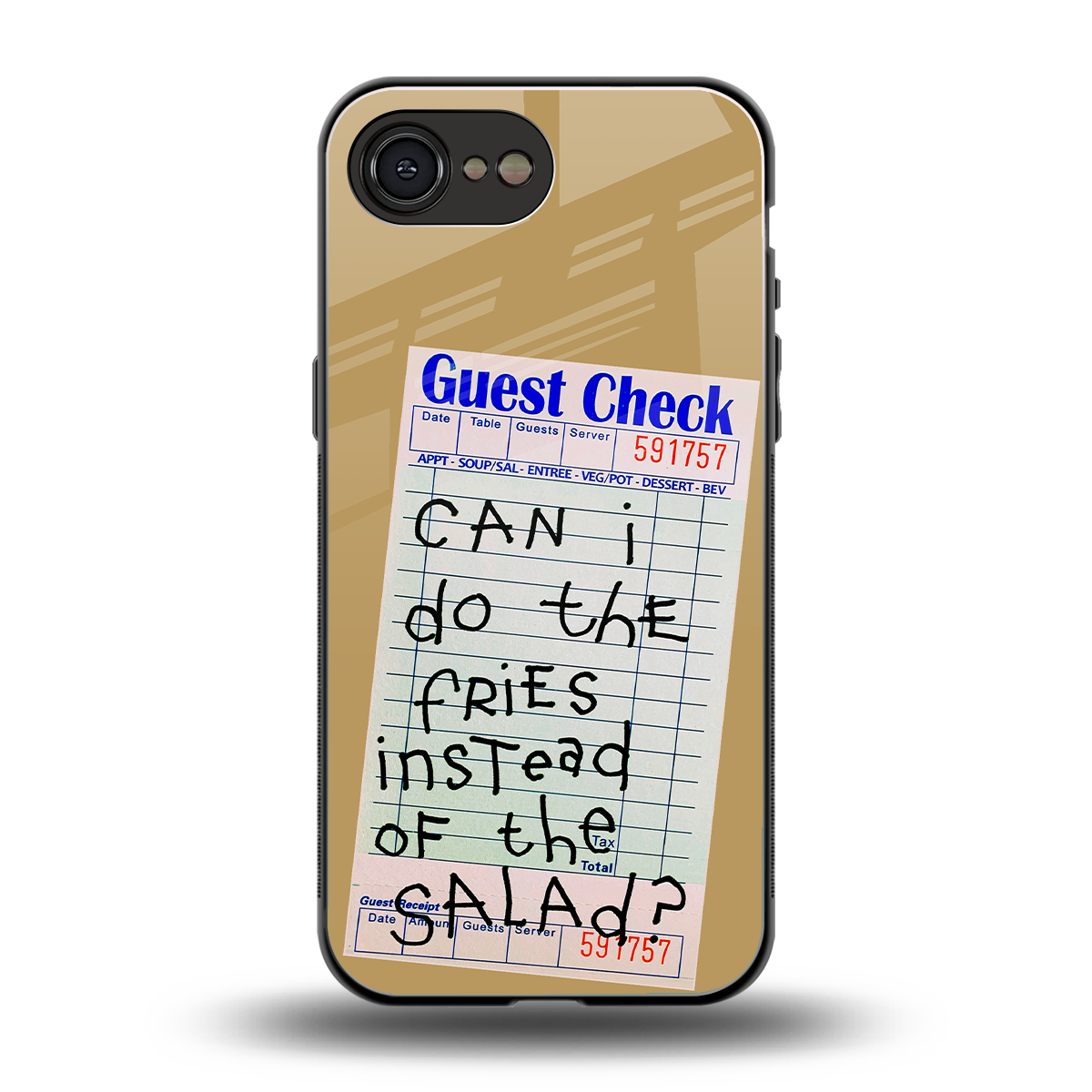 fries over salad back phone cover | glass case for iphone 16e