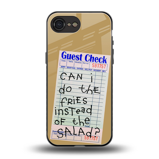 fries over salad back phone cover | glass case for iphone 16e