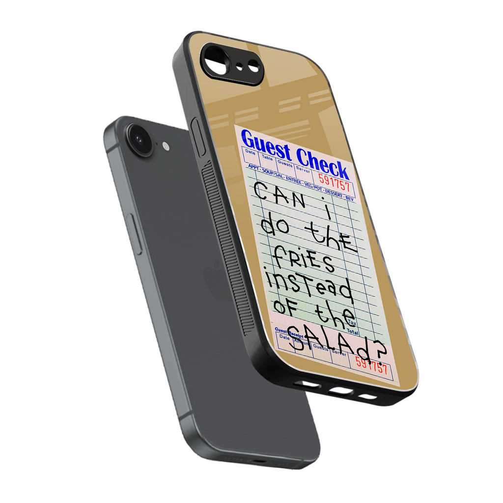 fries over salad back phone cover | glass case for iphone 16e