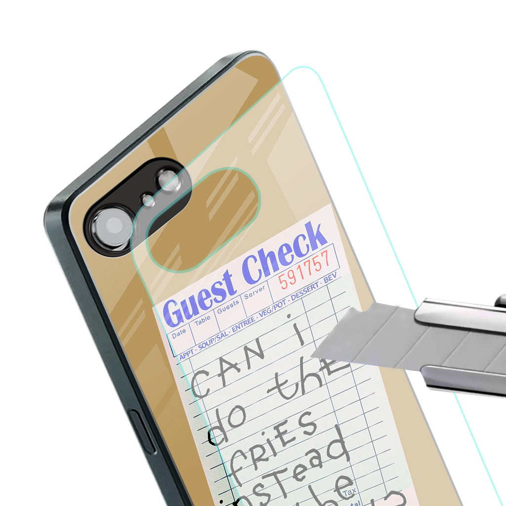 fries over salad back phone cover | glass case for iphone 16e