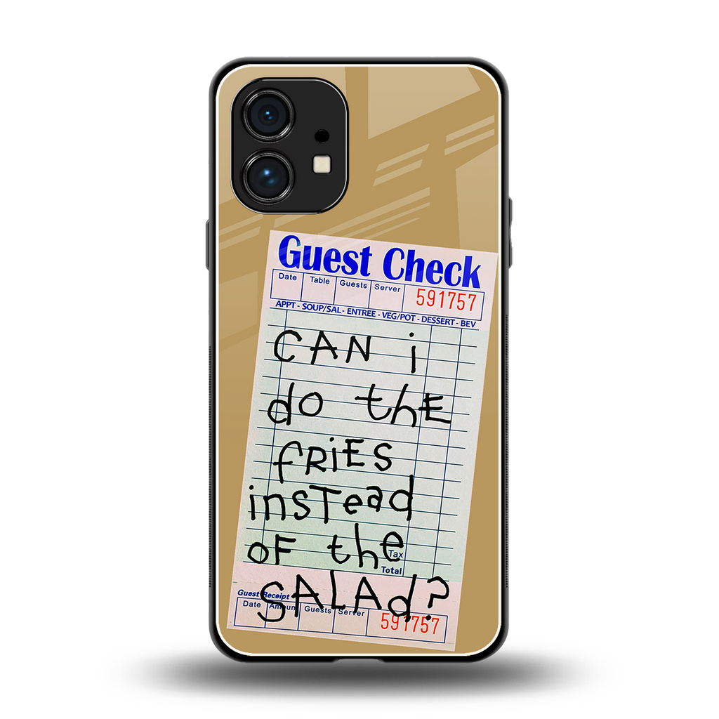 fries over salad back phone cover | glass case for nothing phone 1