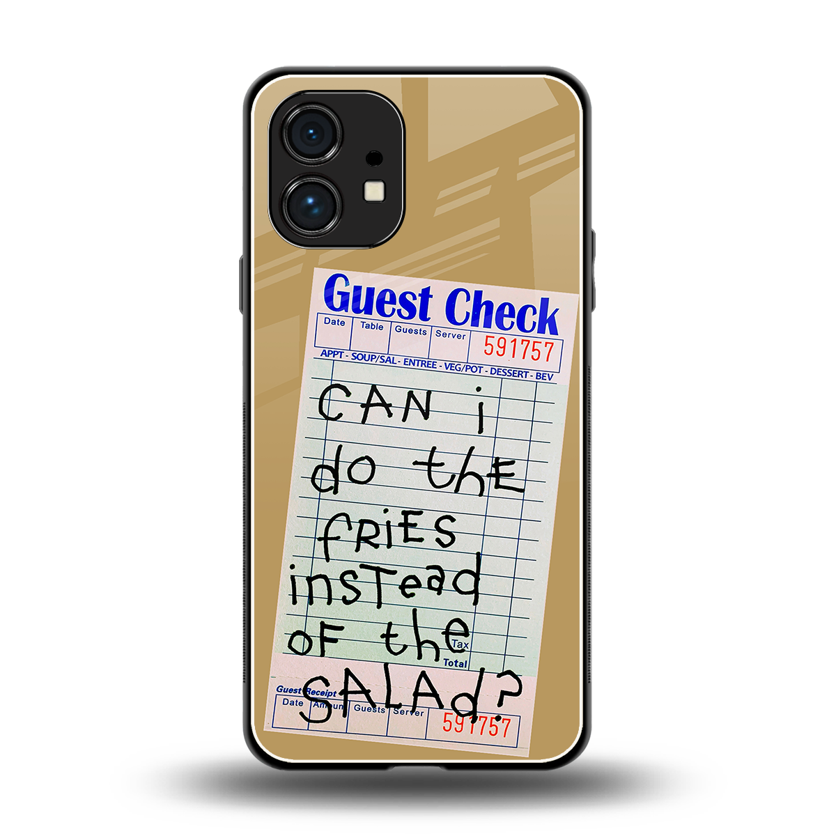 fries over salad back phone cover | glass case for nothing phone 1