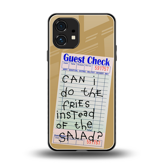 fries over salad back phone cover | glass case for nothing phone 1