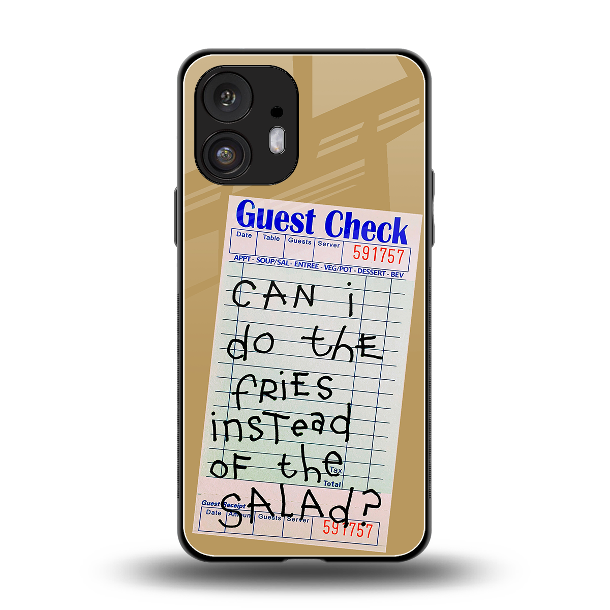 fries over salad back phone cover | glass case for nothing phone 2