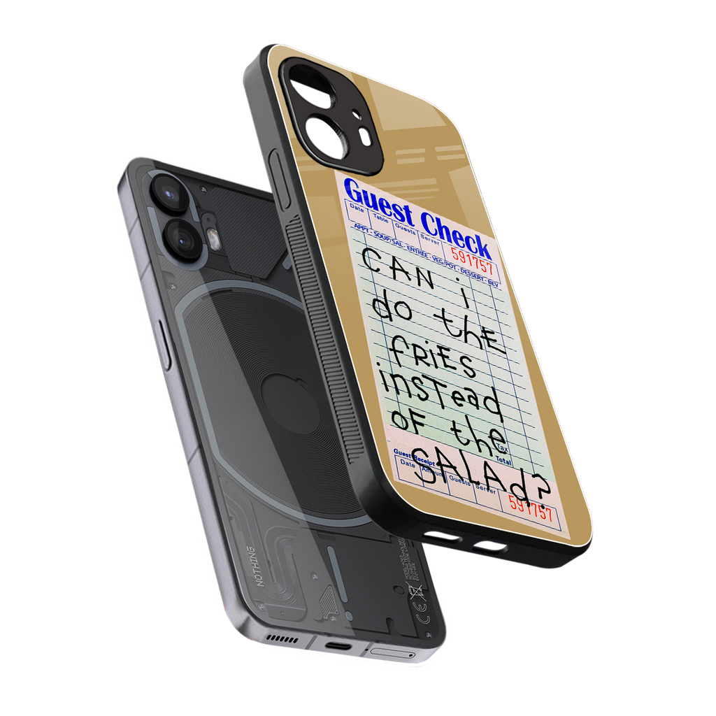 fries over salad back phone cover | glass case for nothing phone 2