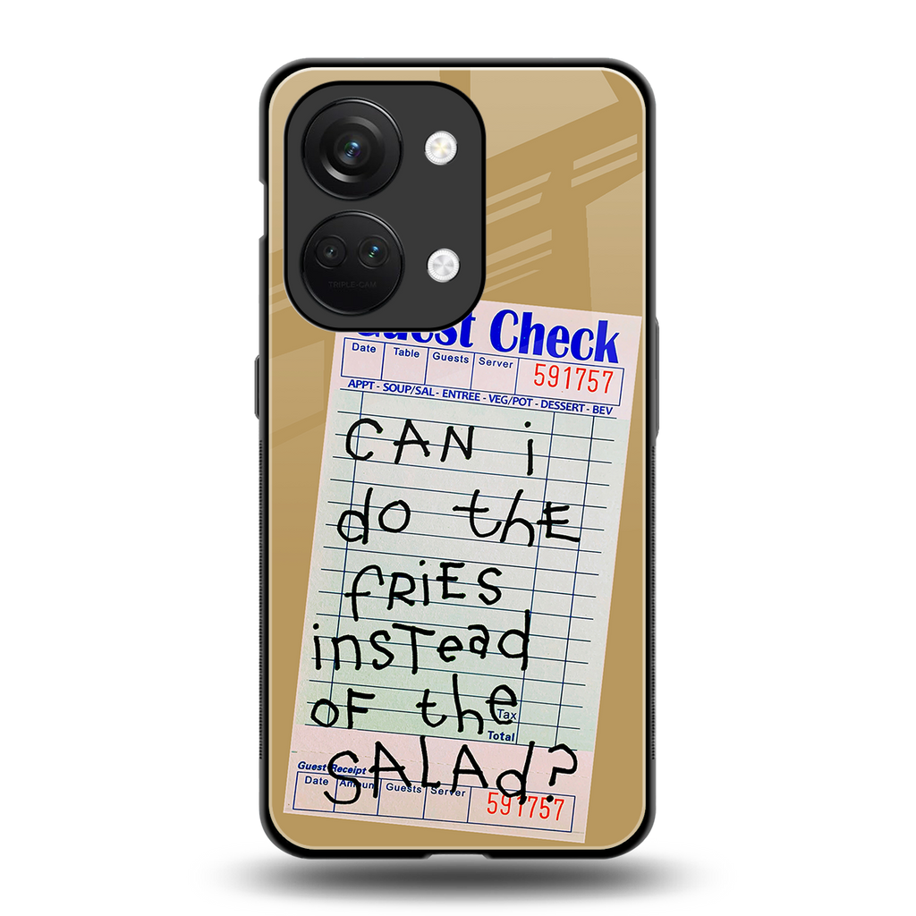 fries over salad back phone cover | glass case for oneplus nord 3