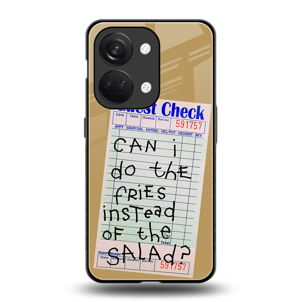 fries over salad back phone cover | glass case for oneplus nord 3