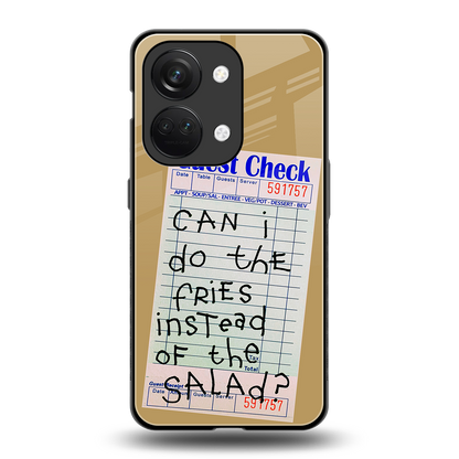 fries over salad back phone cover | glass case for oneplus nord 3