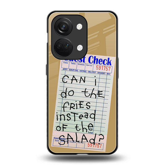 fries over salad back phone cover | glass case for oneplus nord 3