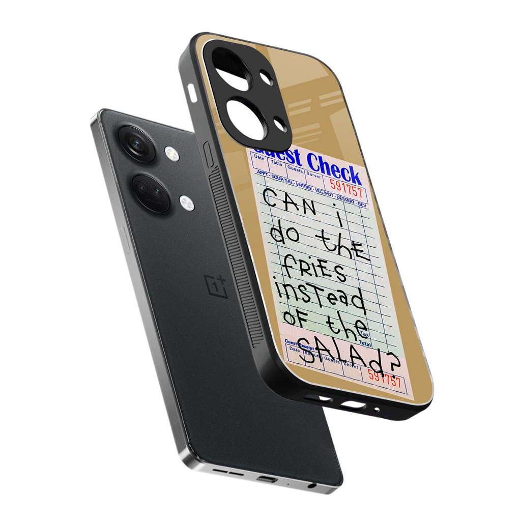 fries over salad back phone cover | glass case for oneplus nord 3