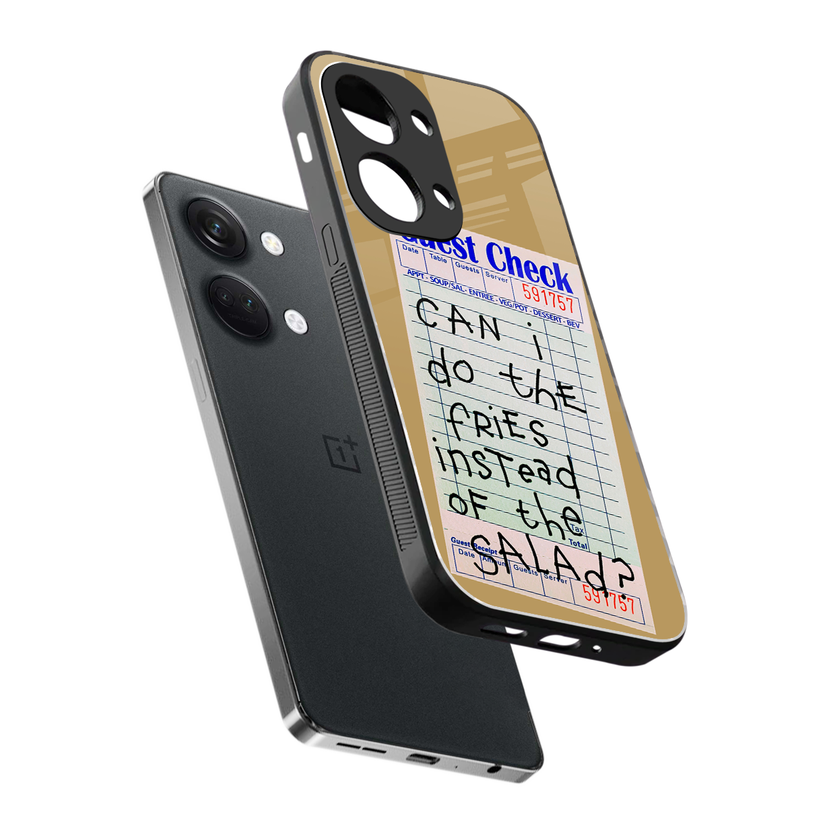fries over salad back phone cover | glass case for oneplus nord 3
