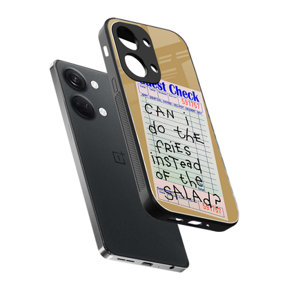 fries over salad back phone cover | glass case for oneplus nord 3