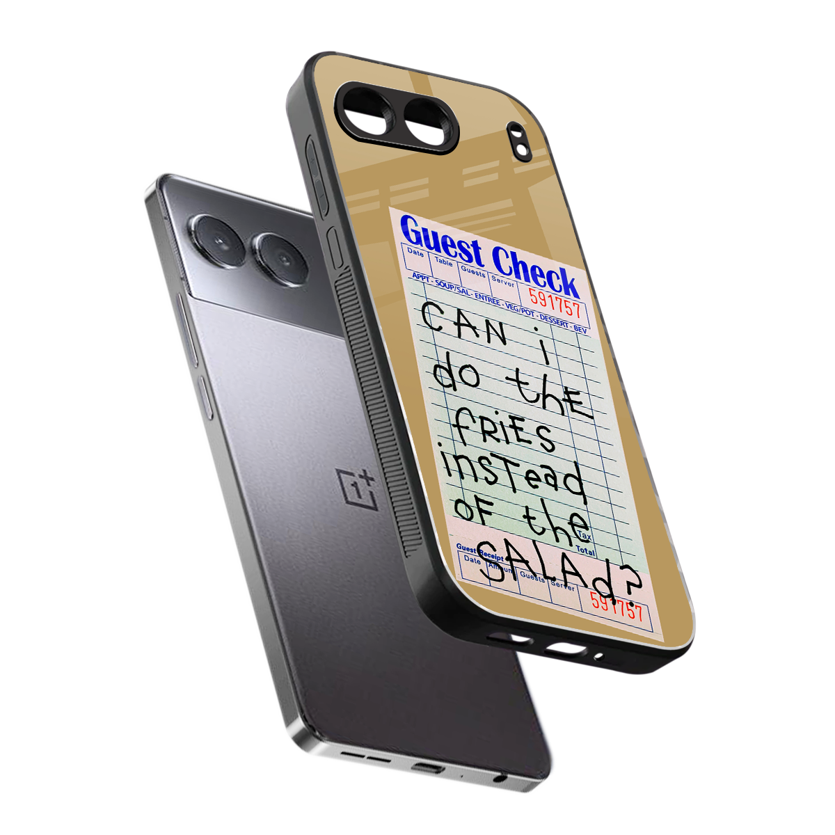 fries over salad back phone cover | glass case for oneplus nord 4