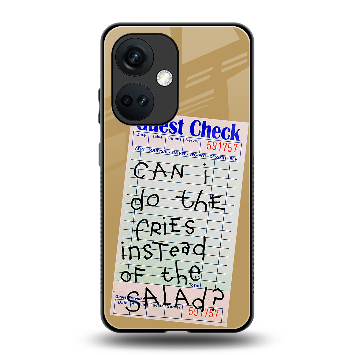 fries over salad back phone cover | glass case for oneplus nord ce 3