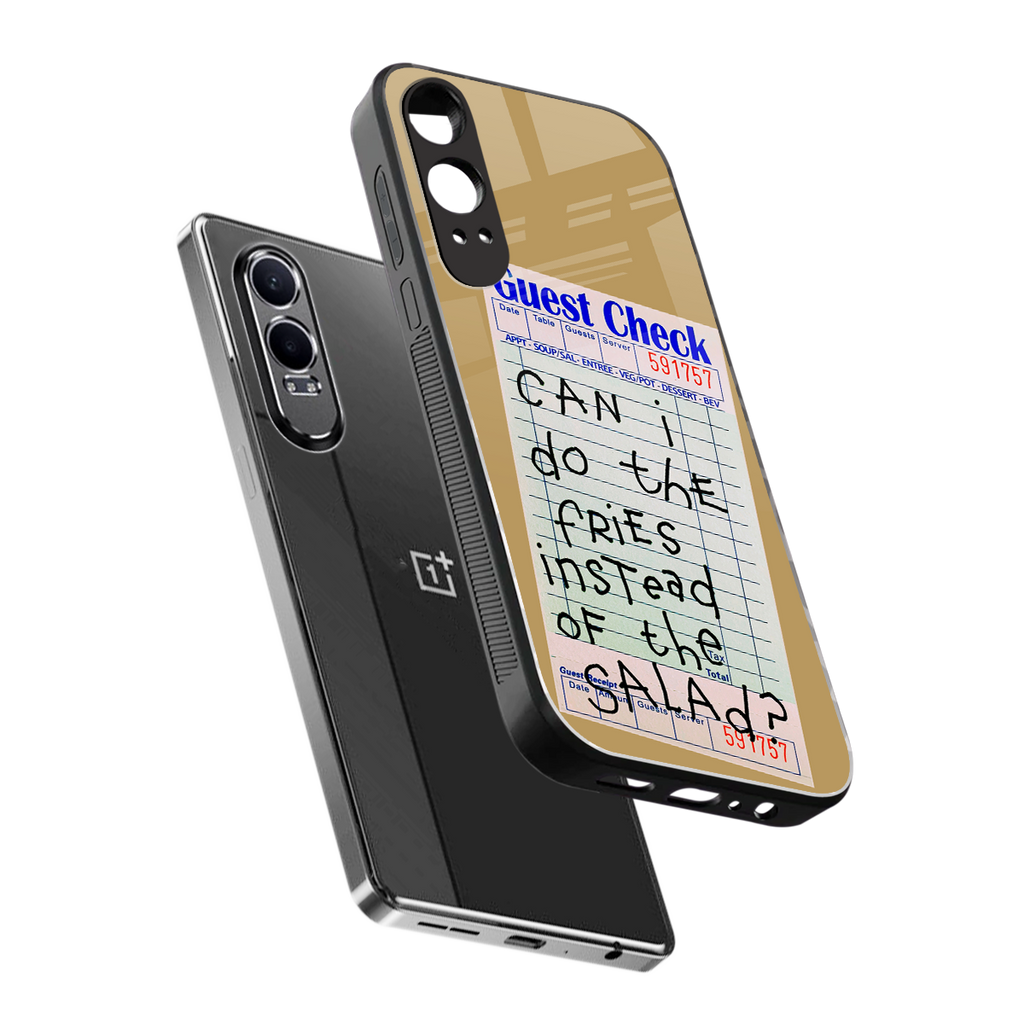 fries over salad back phone cover | glass case for oneplus nord ce 4 lite