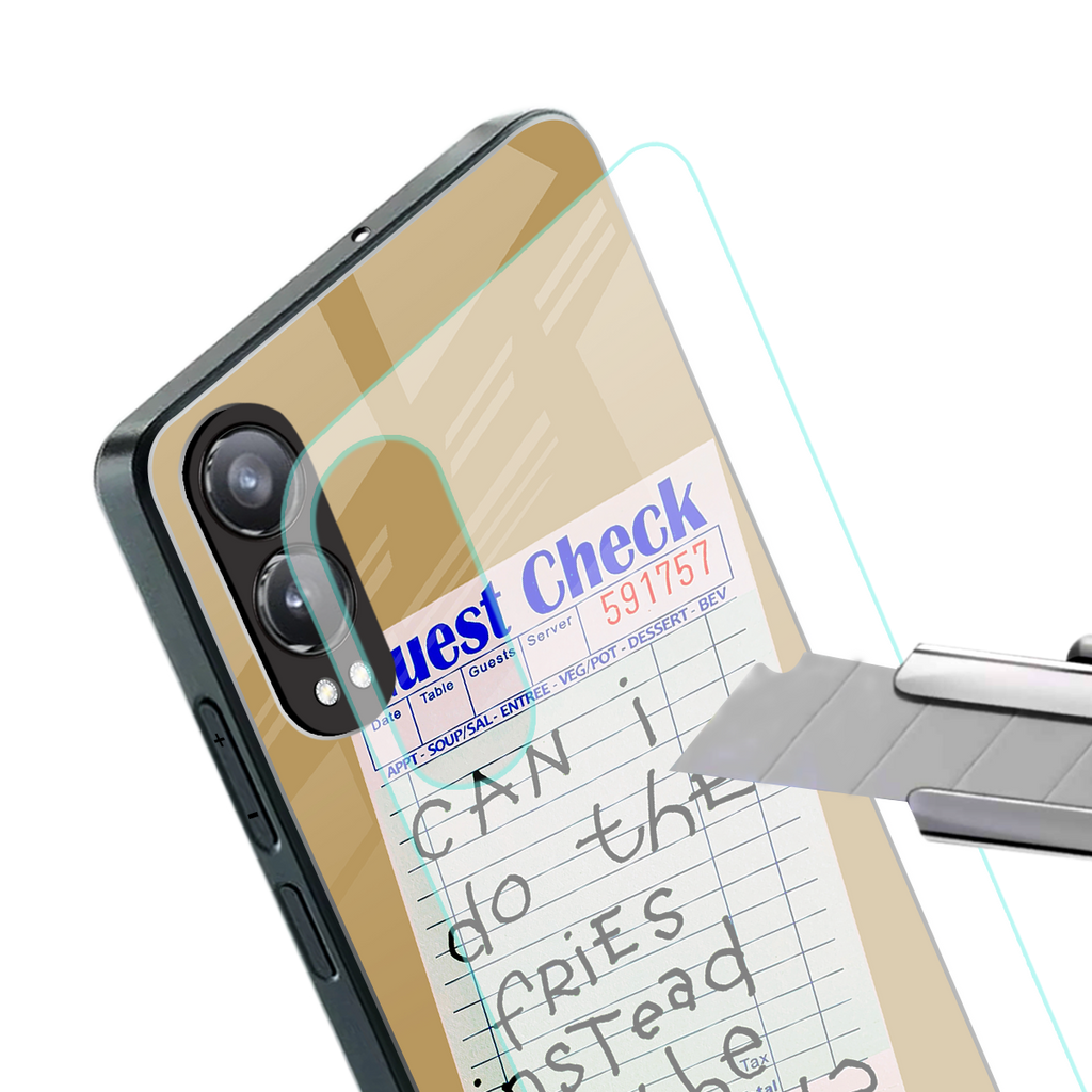 fries over salad back phone cover | glass case for oneplus nord ce 4 lite