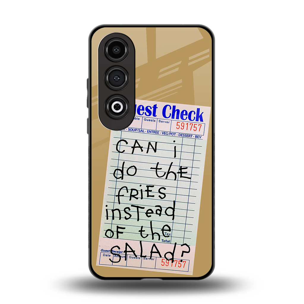 fries over salad back phone cover | glass case for oneplus nord ce 4