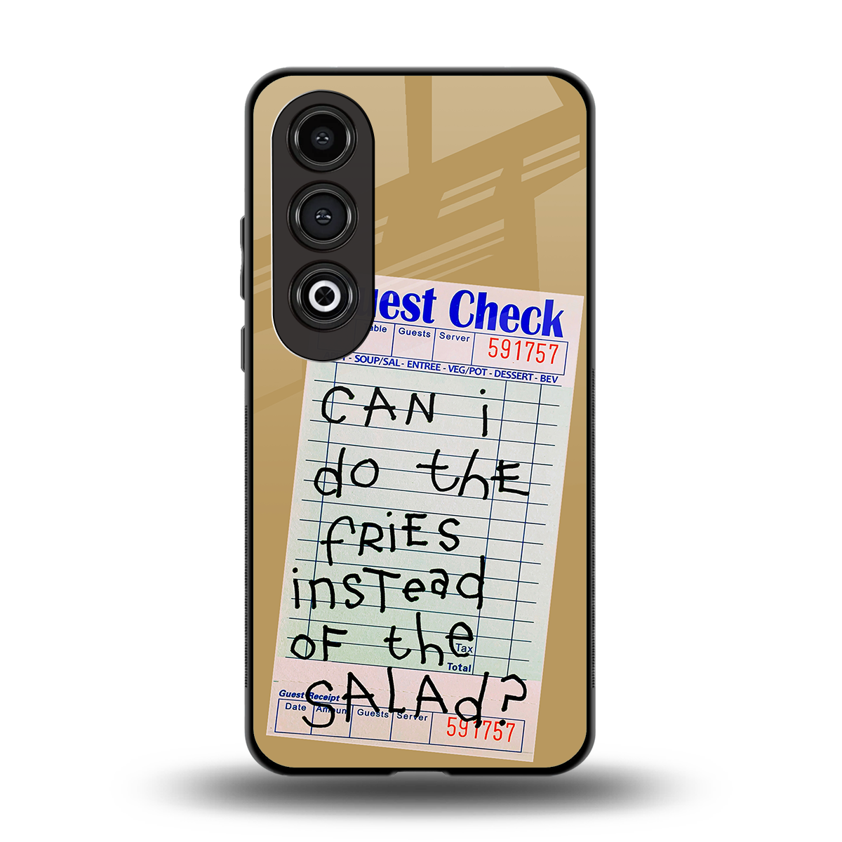 fries over salad back phone cover | glass case for oneplus nord ce 4