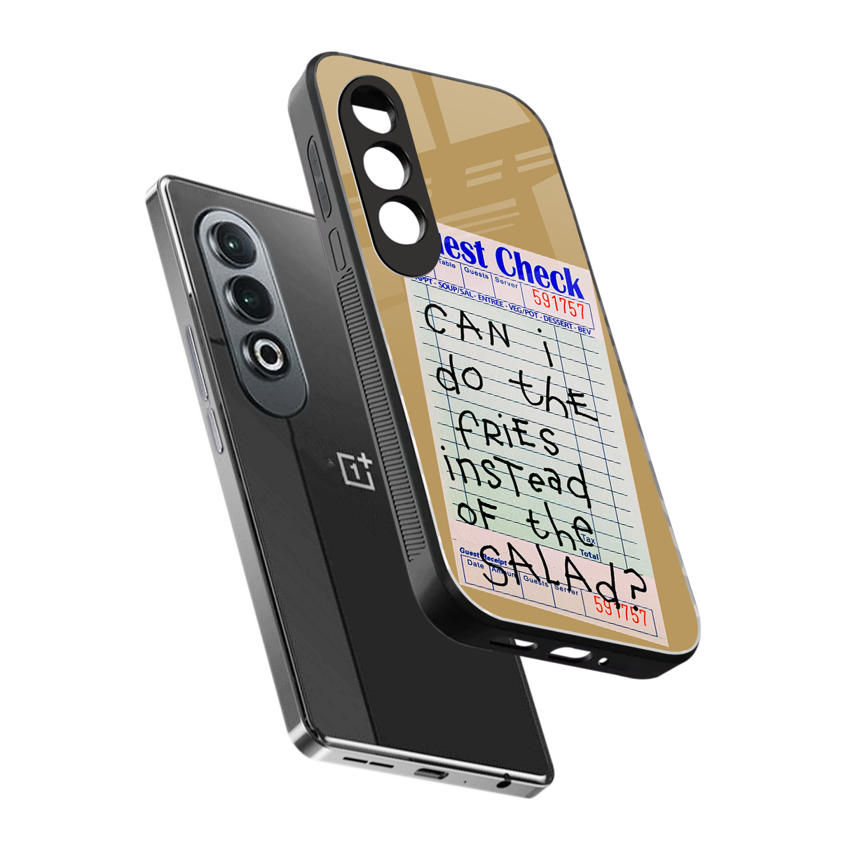fries over salad back phone cover | glass case for oneplus nord ce 4